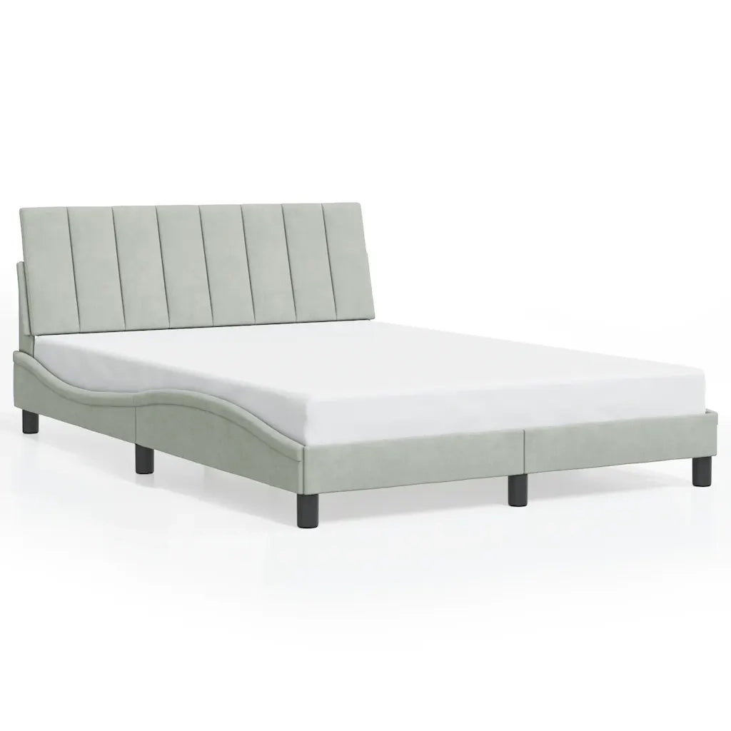 Giroletto senza Materasso Hanko Grigio Chiaro 140x200 cm Velluto 3207849
