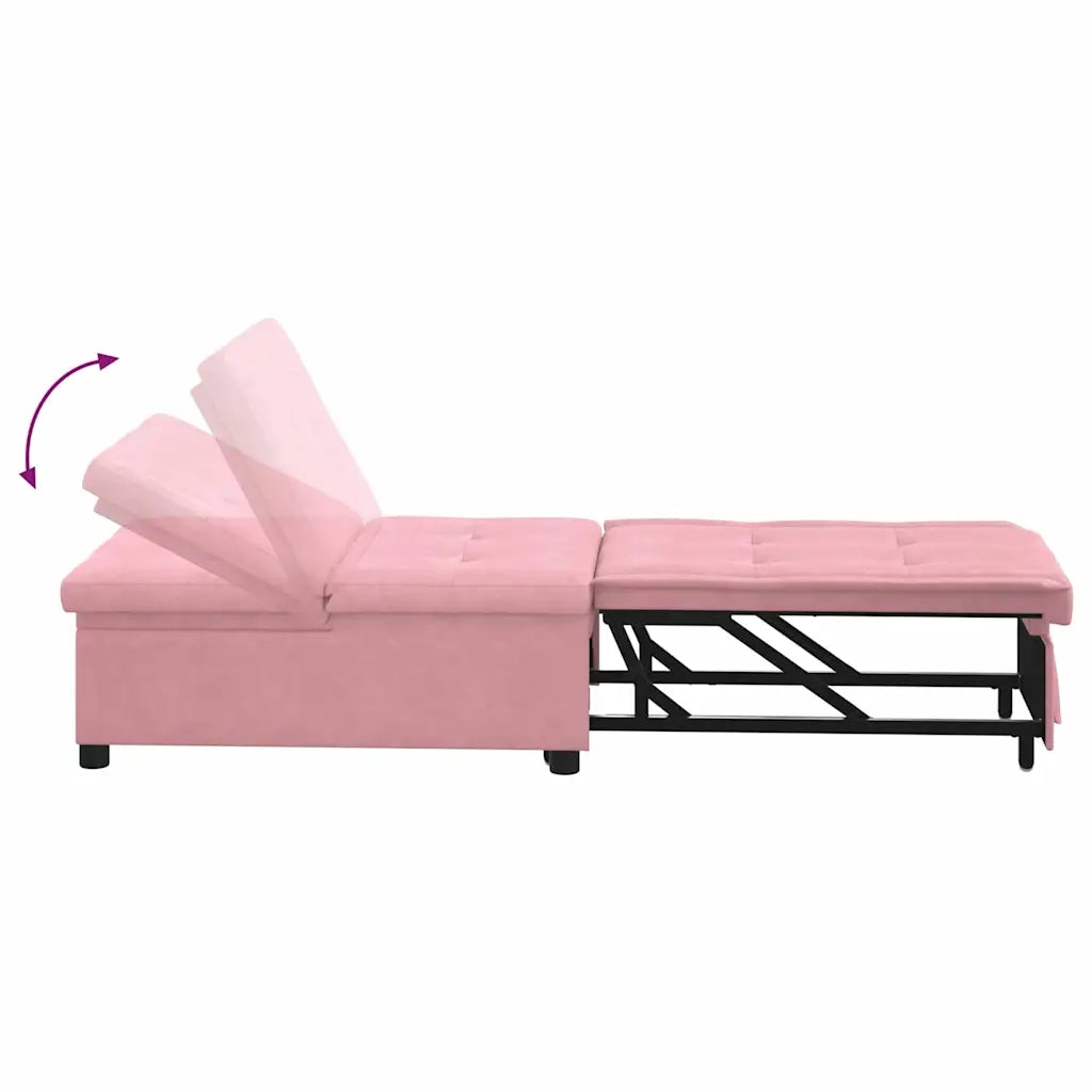 Divano letto | Sof¨¤ letto | Letto singolo Rosa 194 x 67 x 82 cm Velluto