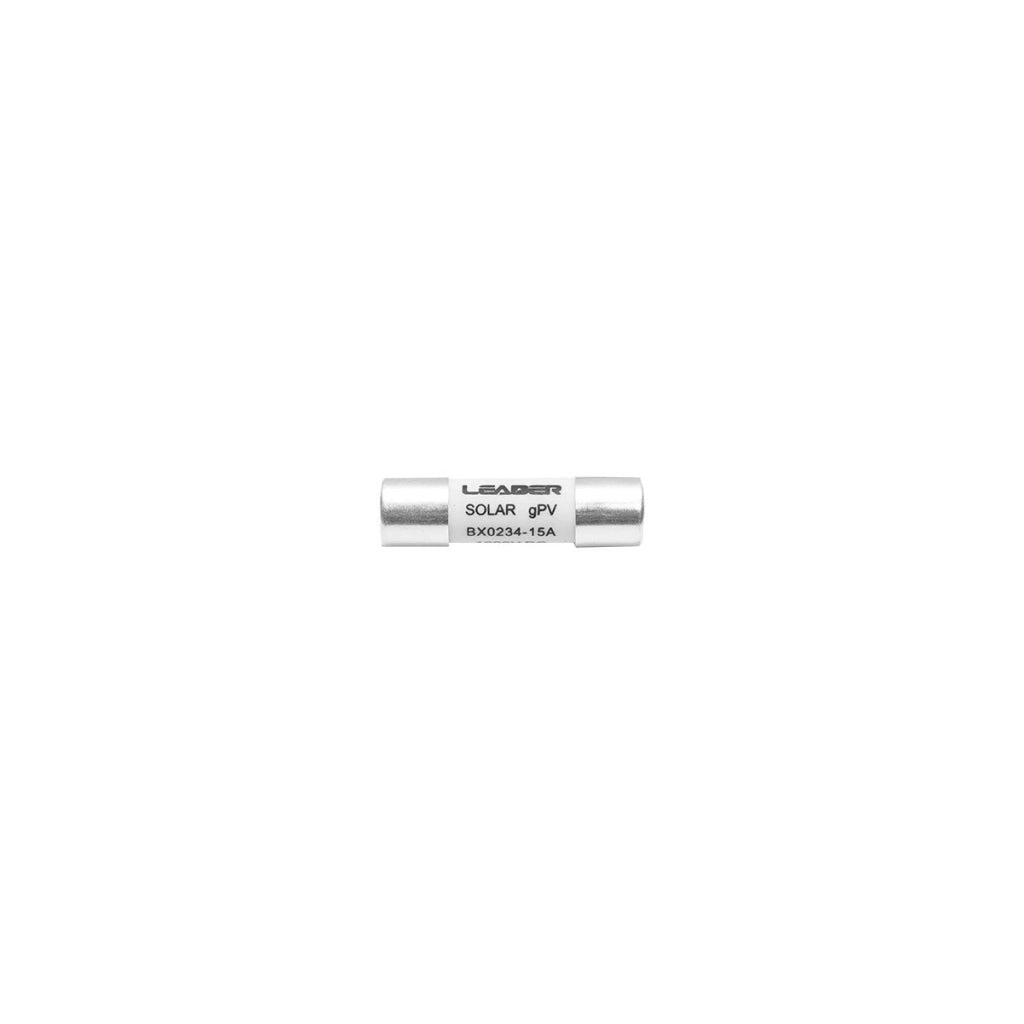 Fusibile cilindrico 10x38mm BX0234 per sistemi solari gPV, 15A, 1000V Leader