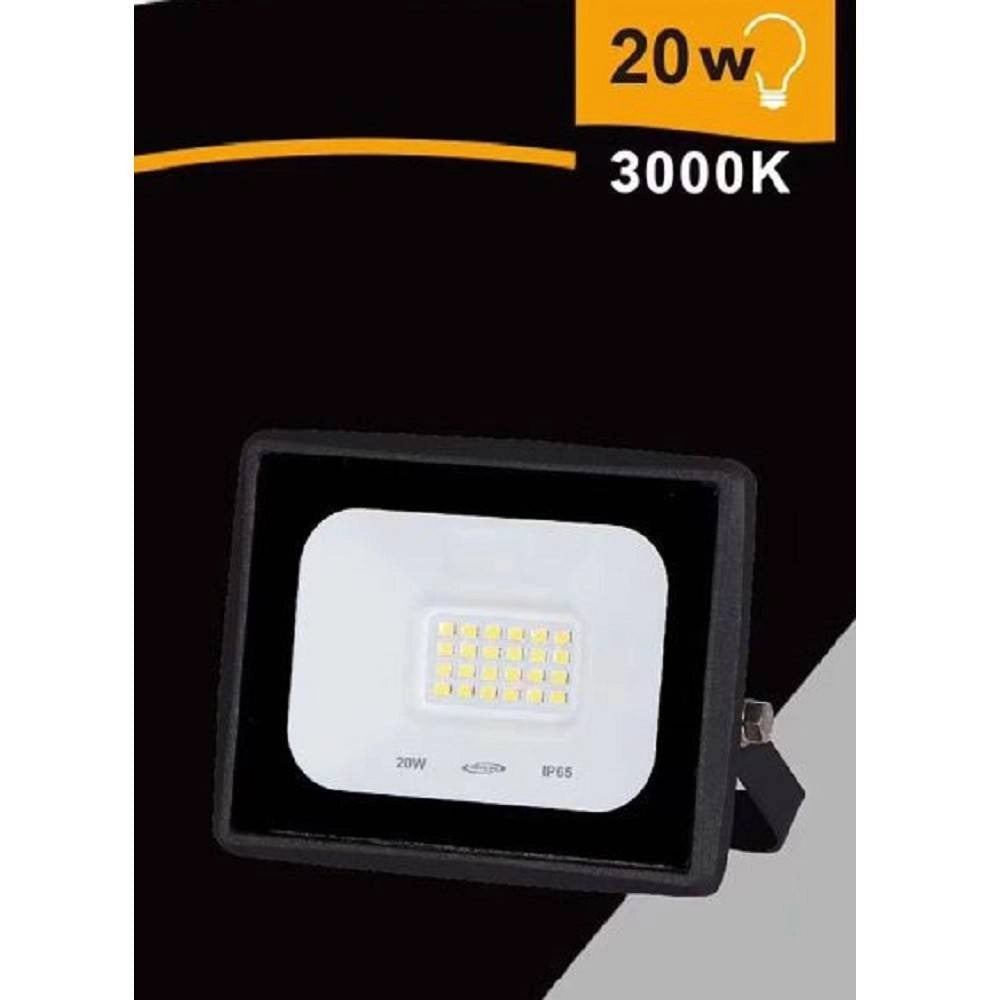 Trade Shop - Faretto Led Faro 20 Watt 1800 Lm Ip65 Nero Luce Fredda Calda Naturale Ek02-20w-n -
