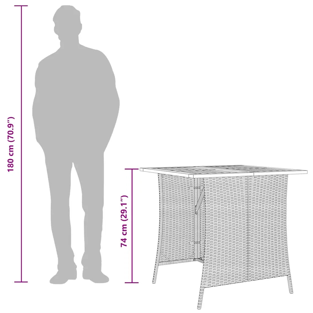 Set da Pranzo da Giardino 5 pz con Cuscini Beige in Polyrattan 365422