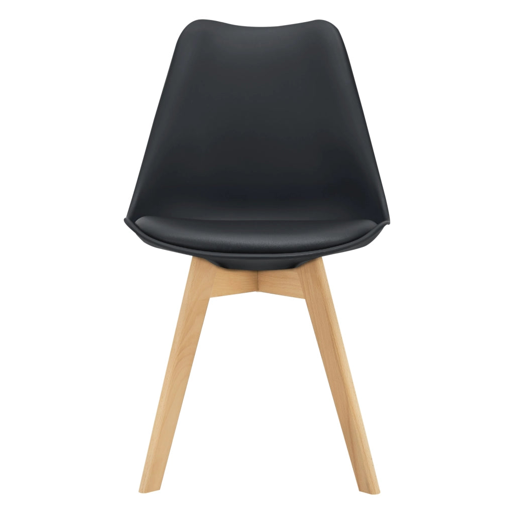 Set Fläten di 6 Sedie da Sala con Seduta Imbottita Rivestimento in Similpelle Nero [en.casa]