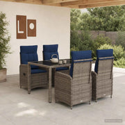 Set da pranzo per esterni 5 pz polyrattan 3422324
