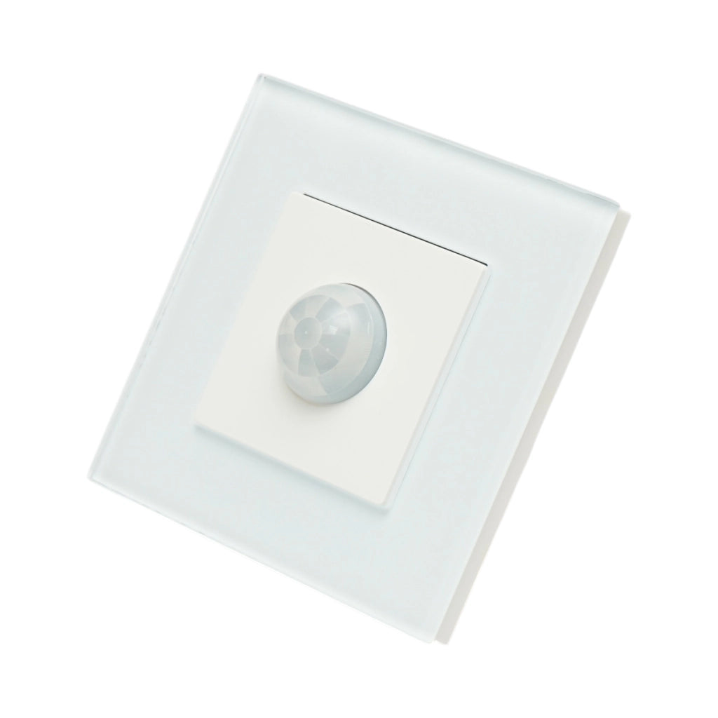 Interruttore sensore di movimento PIR bianco 220V, cornice in vetro 86x86x34mm