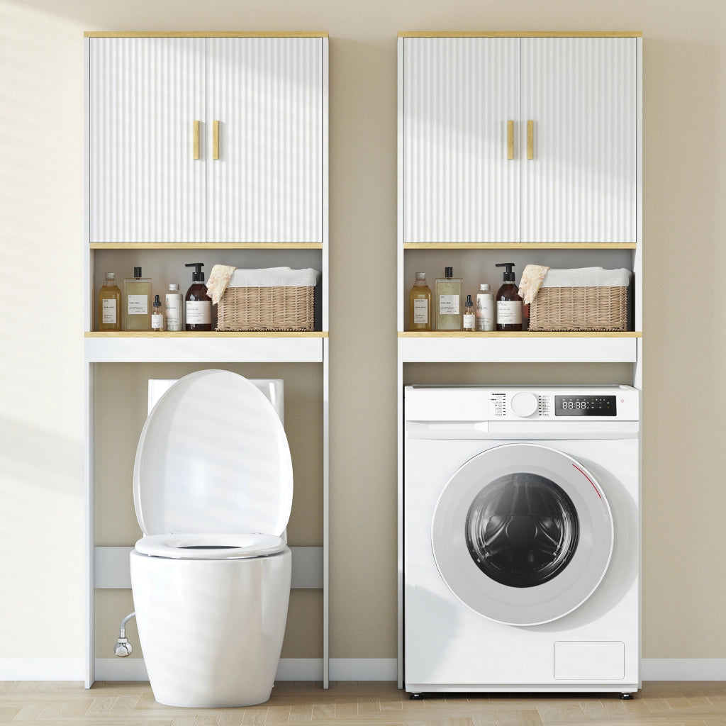 Mobile WC 3 livelli ripiani regolabili ¨C Minimal ¨C bianco 64x20x170,5cm