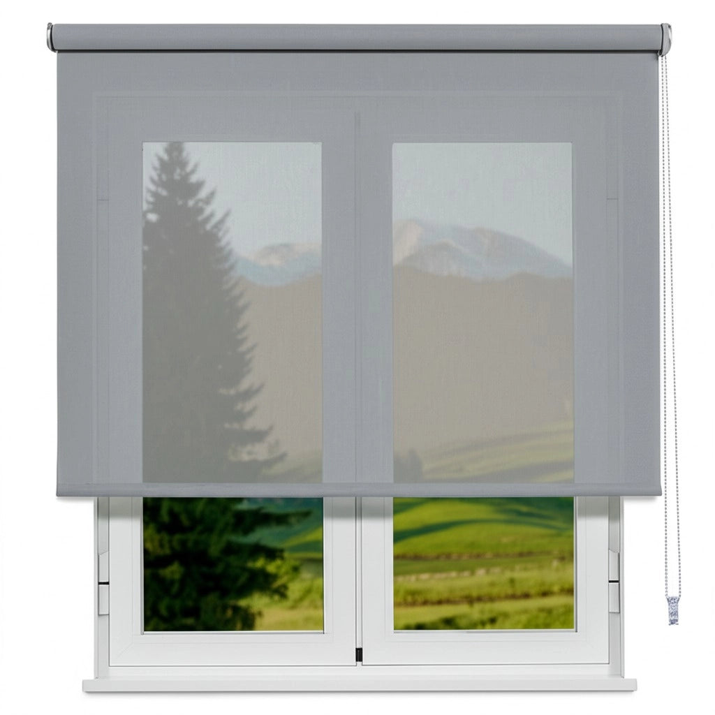 VIEWTEX Tenda a rullo Screen  10% Grado di apertura grigio perla 120 x 250 cm - Made in Europe - 5 anni di garanzia