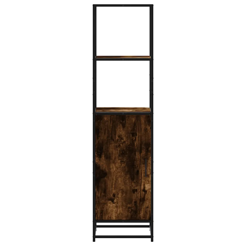 Credenza Rovere Fumo 35,5x35x139 cm Legno Multistrato Metallo 849046