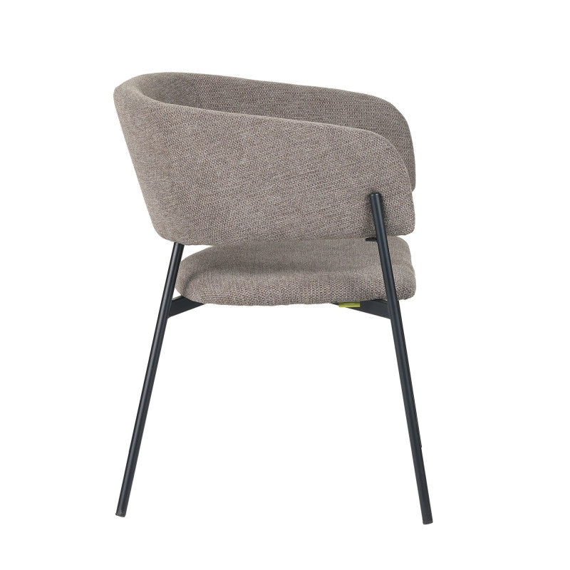 Set Da 4 poltrone Brigitte Tessuto Tortora Gambe Nere Per Soggiorno, Cucina E Arredo Bar