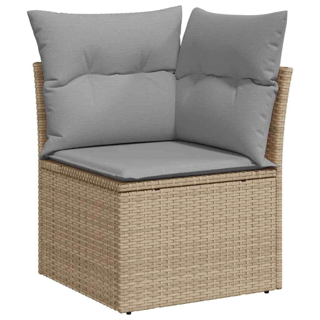 Set Divano da Giardino con cuscino 11 pcs Beige e Grigio Chiaro