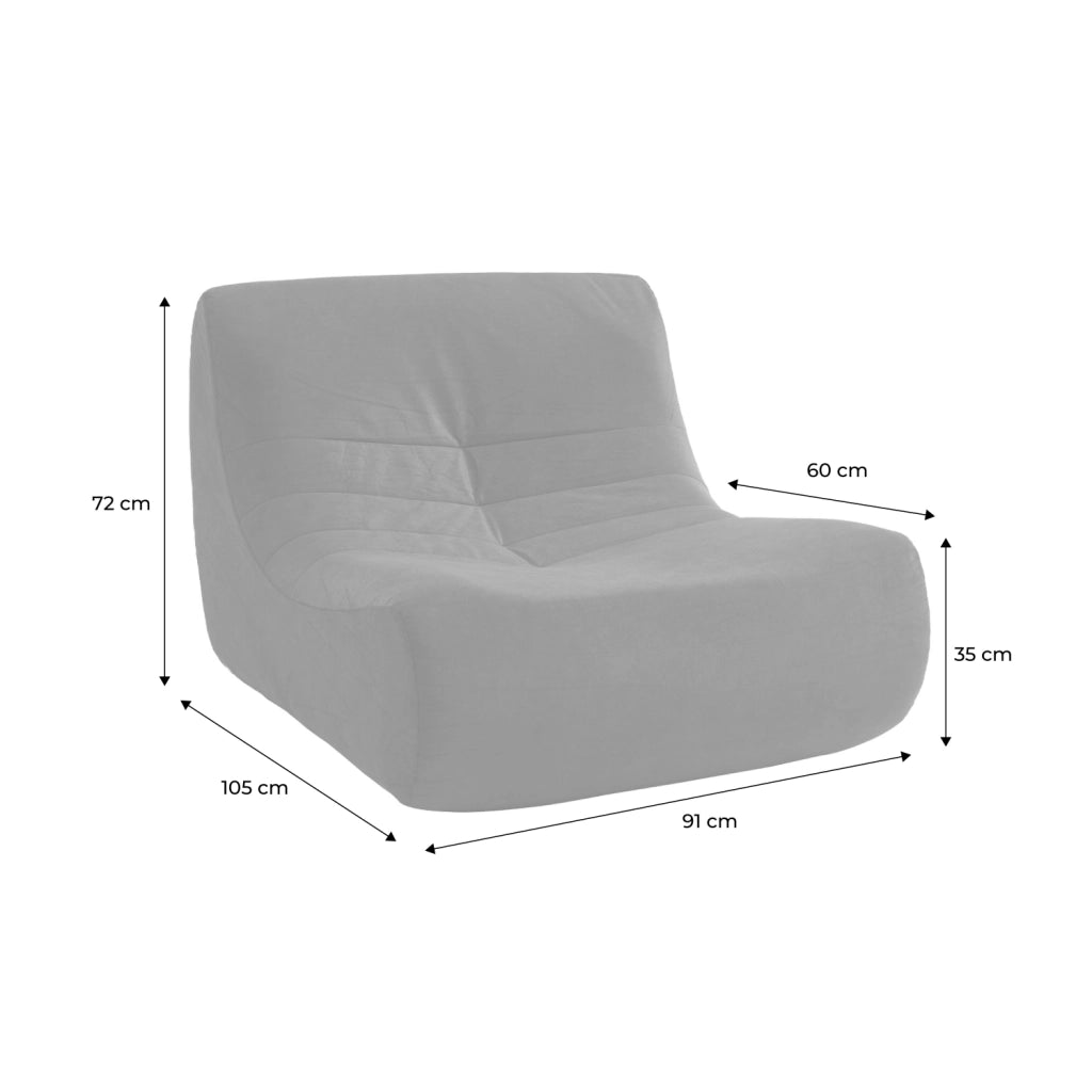 Divano modulare in velluto, 2 posti, beige