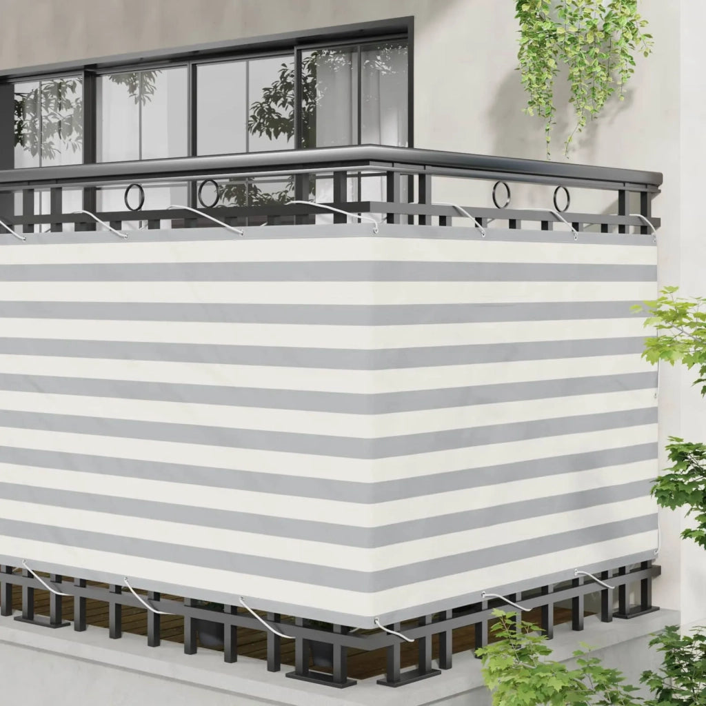 Schermo da balcone-Pannello per balcone Grigio chiaro e bianco 120 x 500 cm
