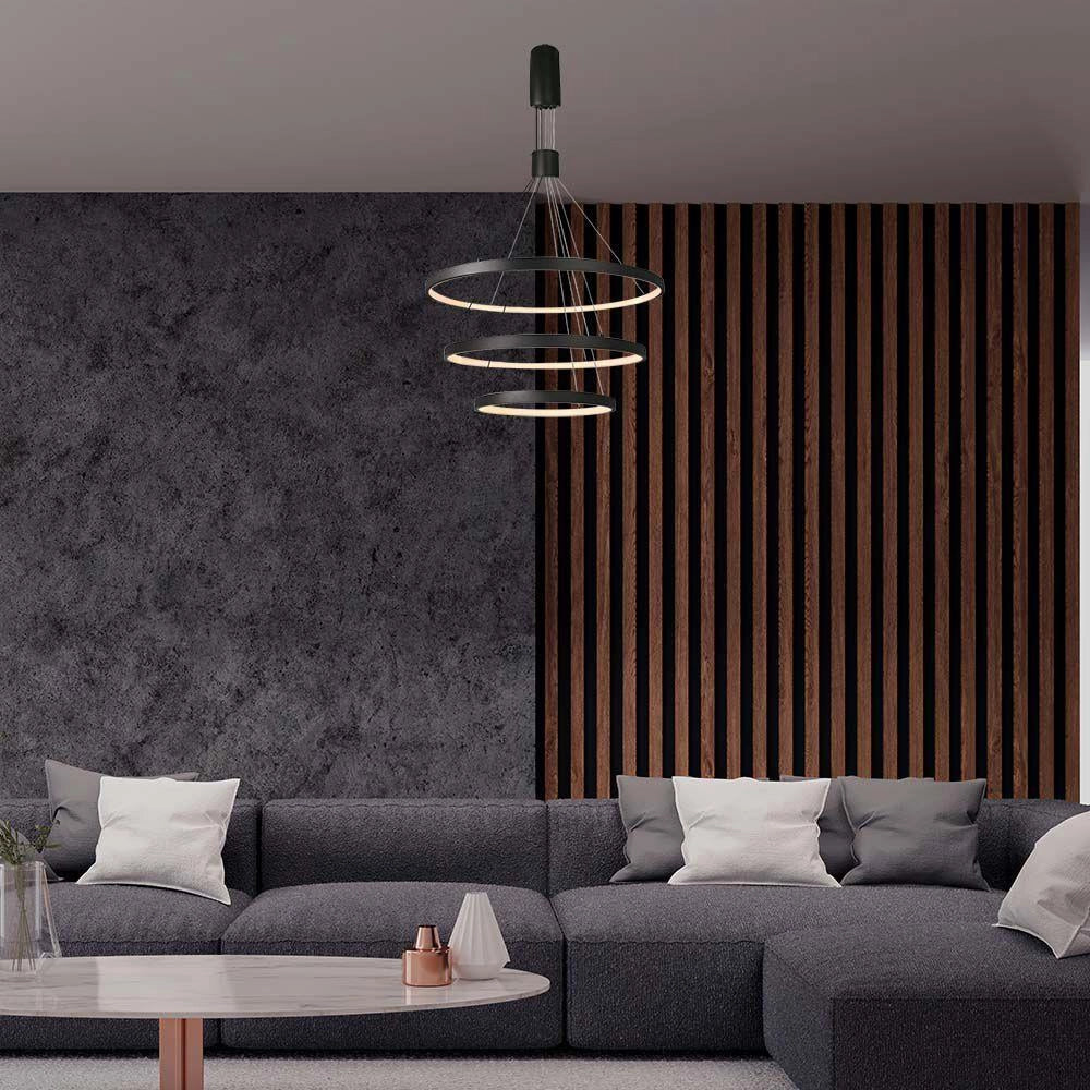 Lampada a sospensione LED dimmerabile nera 3000K V-TAC