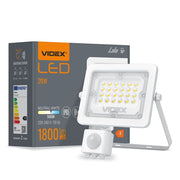 Faretto LED 20W PIR 5000K 1800lm IP65 Videx LUCA bianco