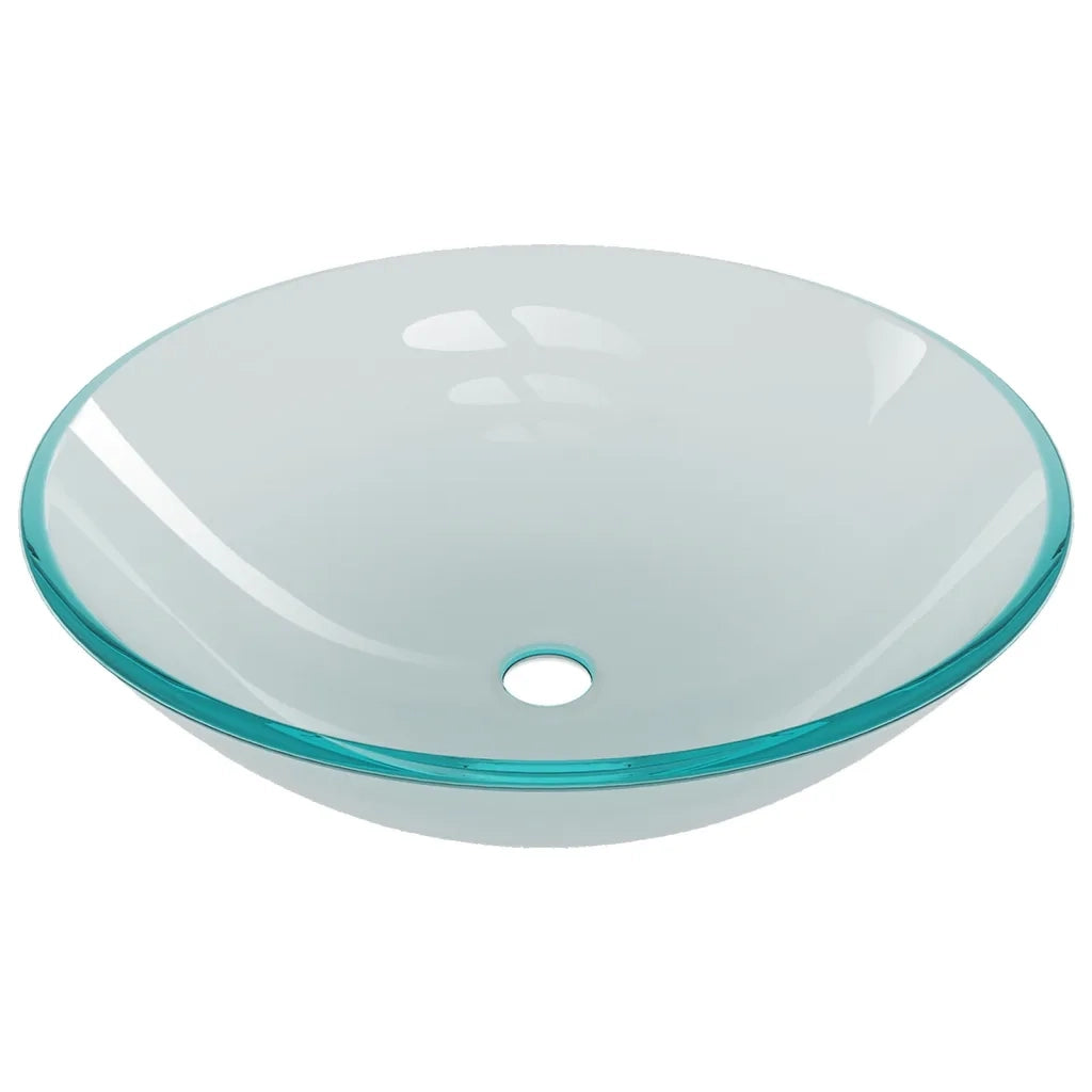 Lavandino con Rubinetto e Piletta-Lavabo-Lavello in Vetro Temperato Satinato 519386