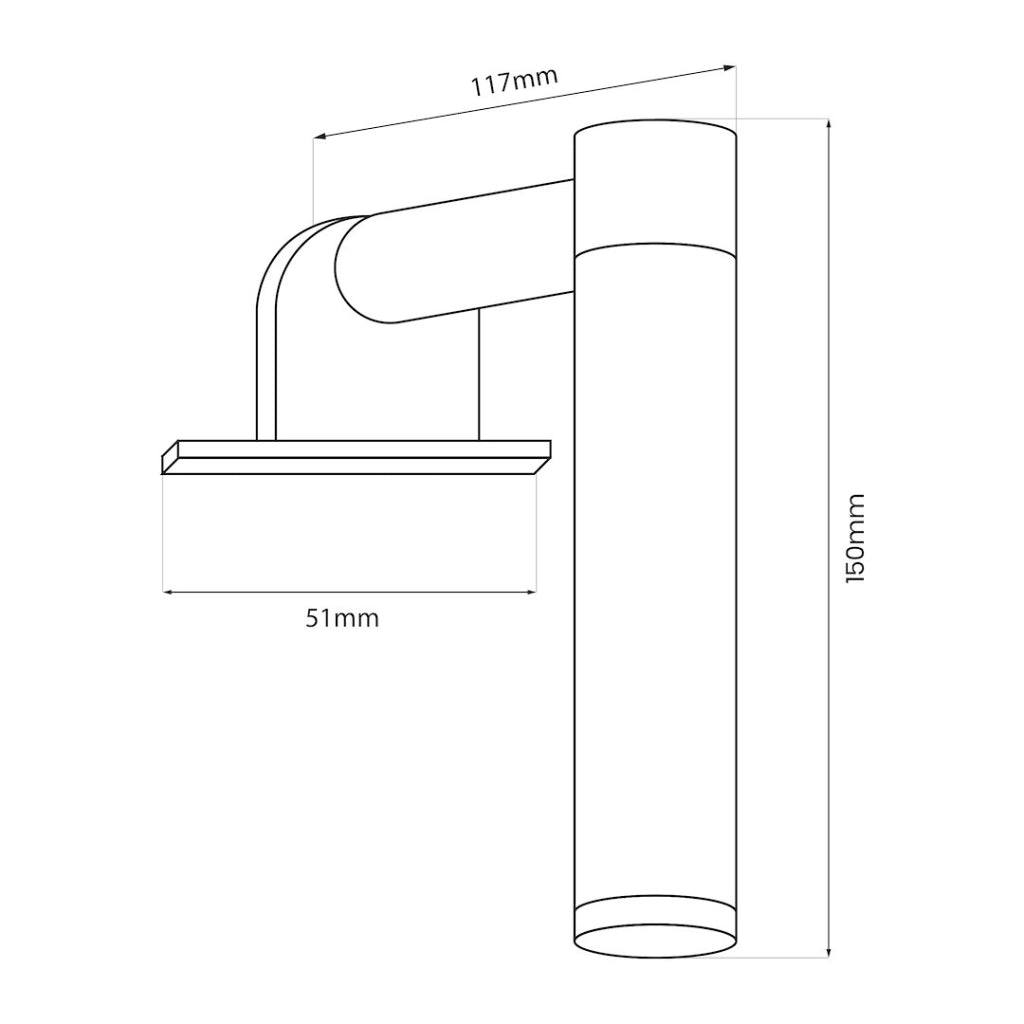 Applique bagno specchio APA nera LED 4W IP44 Milagro