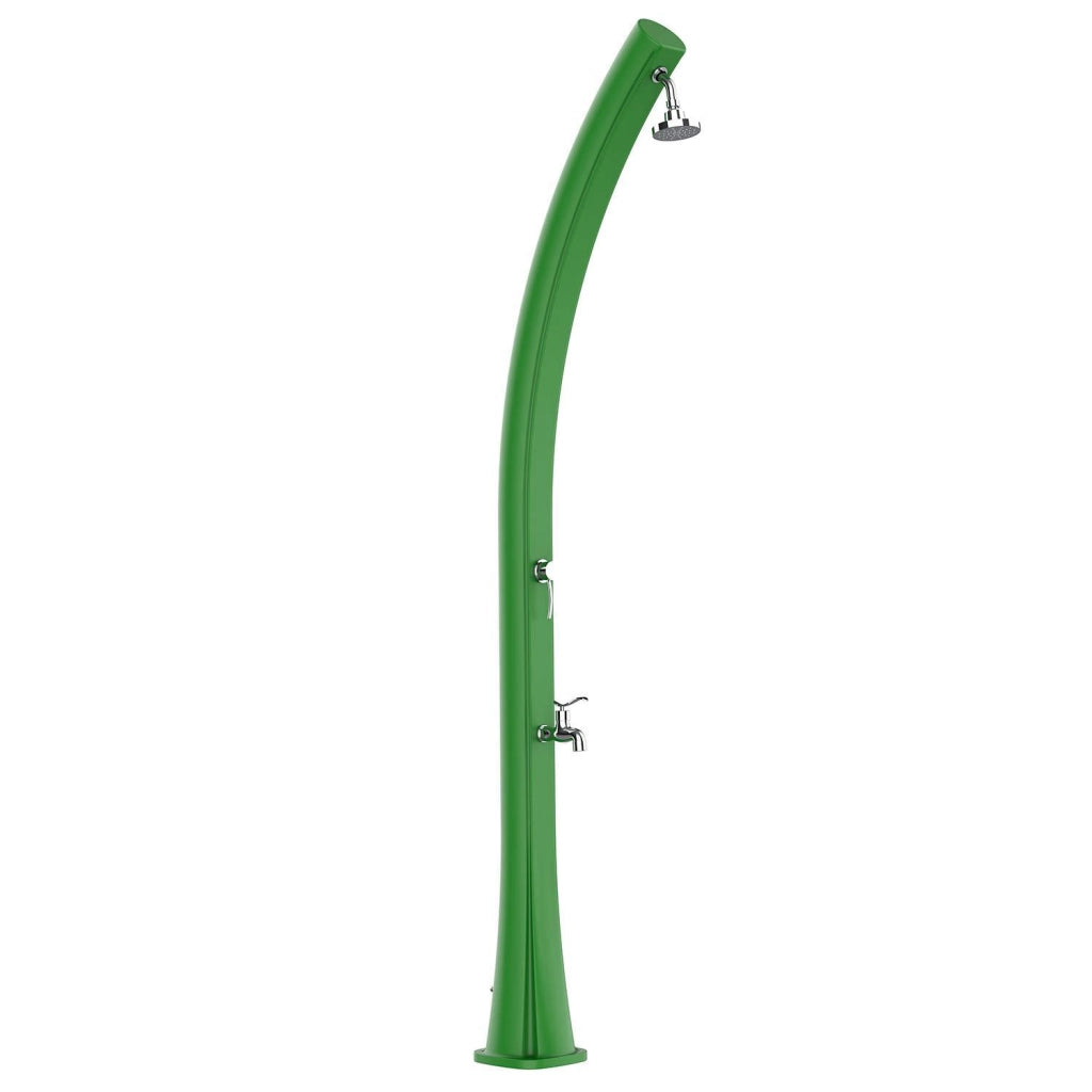 Doccia Solare Verde RAL3028 in Polietilene HD con Serbatoio da 25L e Soffione Rotondo per Spazi Esterni Piscine e Attivita Allaperto STARMATRIX RIO GREEN