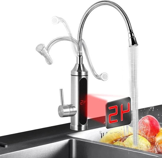 Valvola di Riscaldamento per Acqua con Mixer e Display LED 220V - Riscaldamento Acqua Elettrico con Flessibilità di Temperatura per Cucina e Bagno