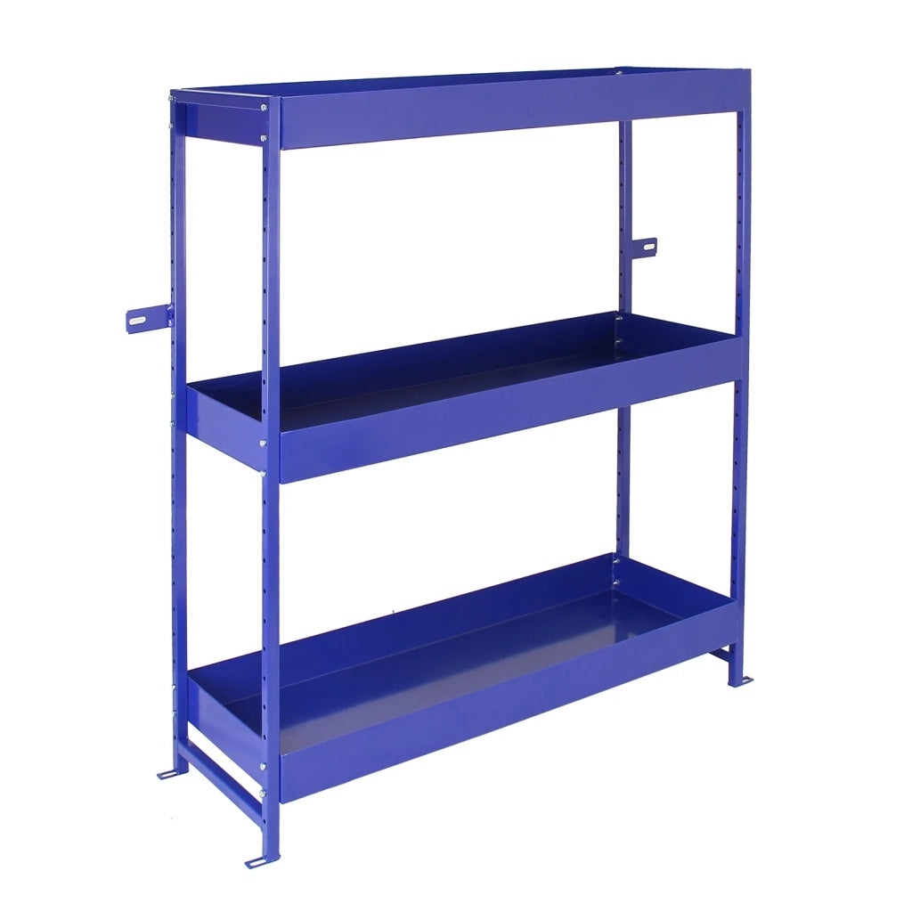 Scaffale Lighting Blu Universale per Van in Acciaio Inossidabile con 3 Ripiani