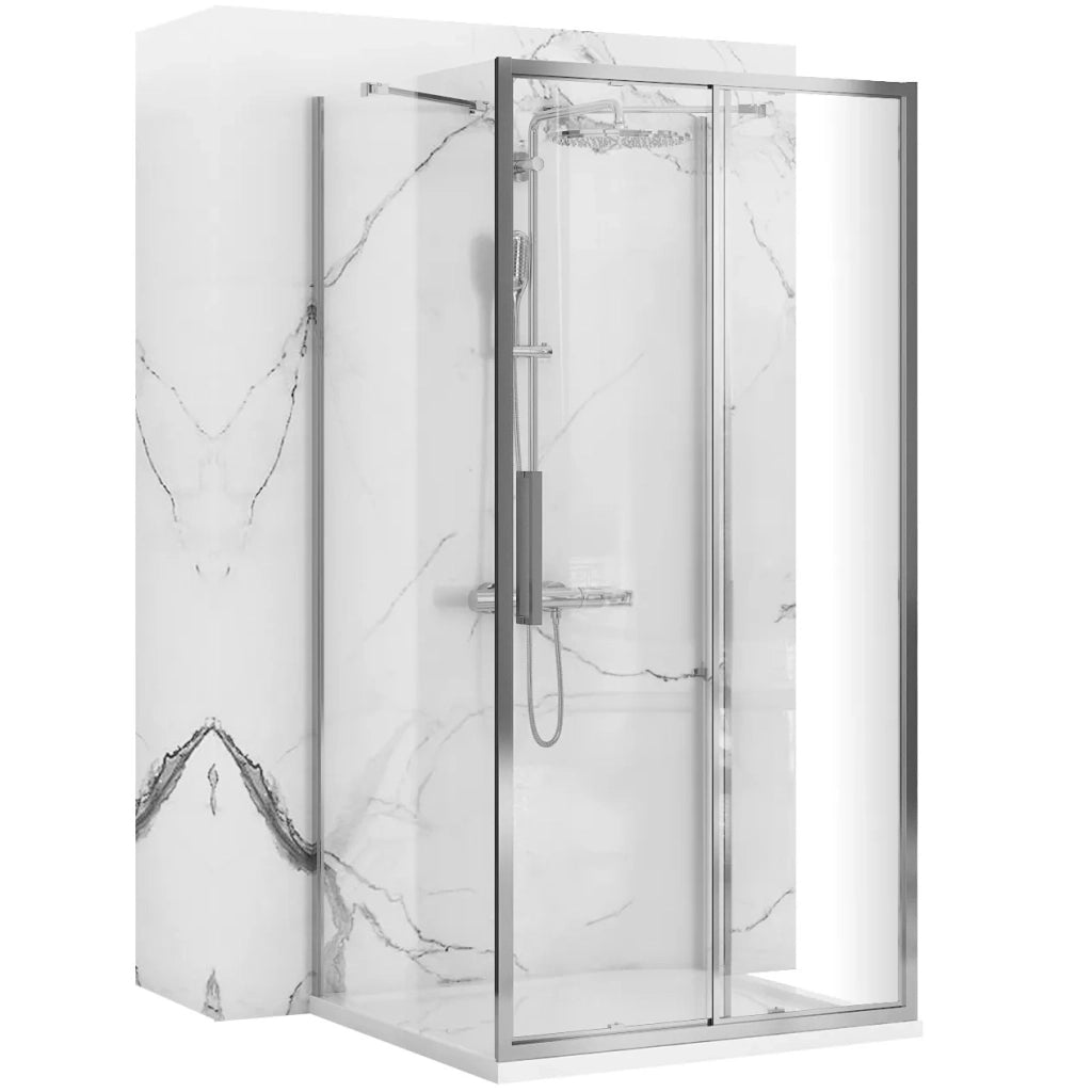Cabina Doccia A Parete Rea Rapid Slide Chrome 120x100