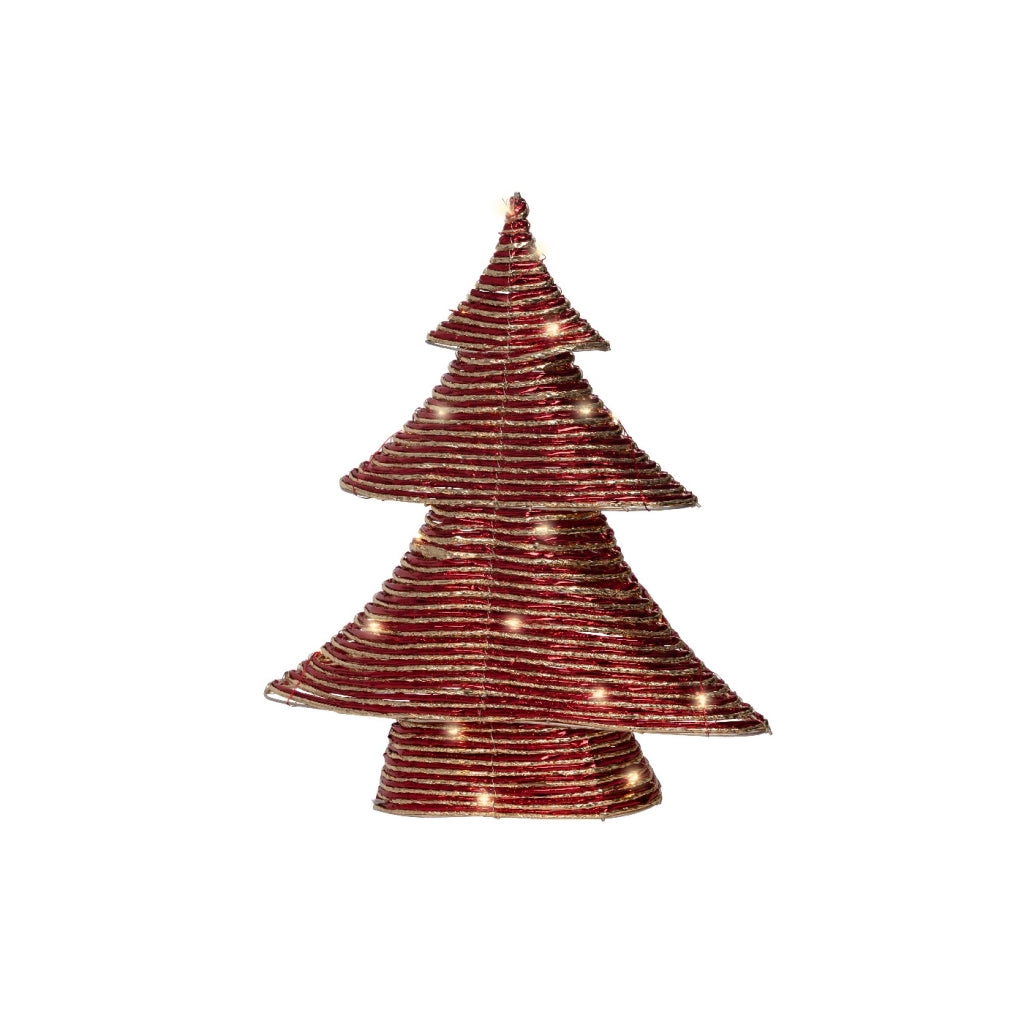 Albero carta rosso c/LED 10x34x40H