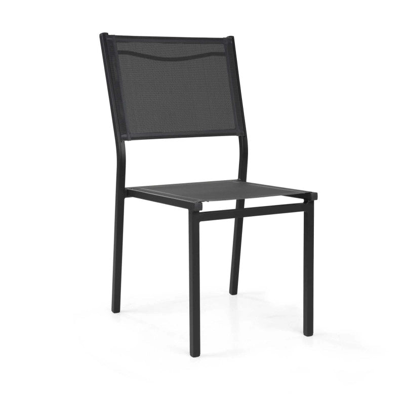 Sedia alluminio sullivan impilabile antracite cm 55x46h43/88