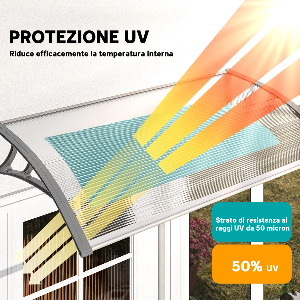 Tettoia in Policarbonato e Alluminio ¨C Minimal ¨C 110x60x18 cm