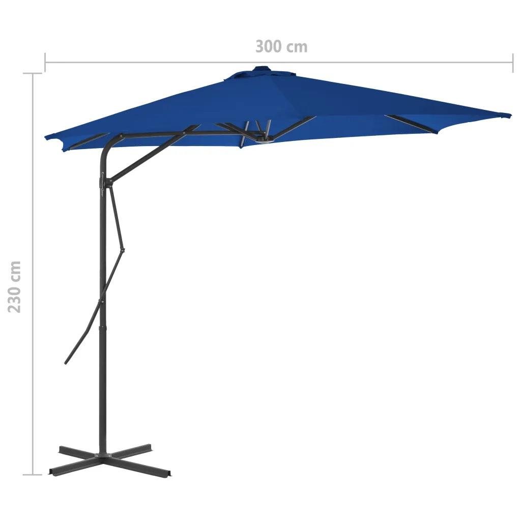 Ombrellone da Giardino con Palo in Acciaio Blu 300x230 cm 312521
