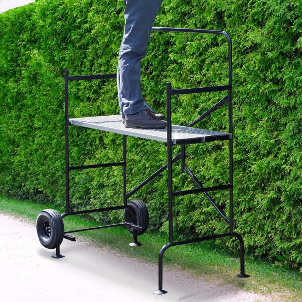 ProBache - Ponteggio mobile su ruote L.140xL.78xH.135 CM con 2 piattaforme