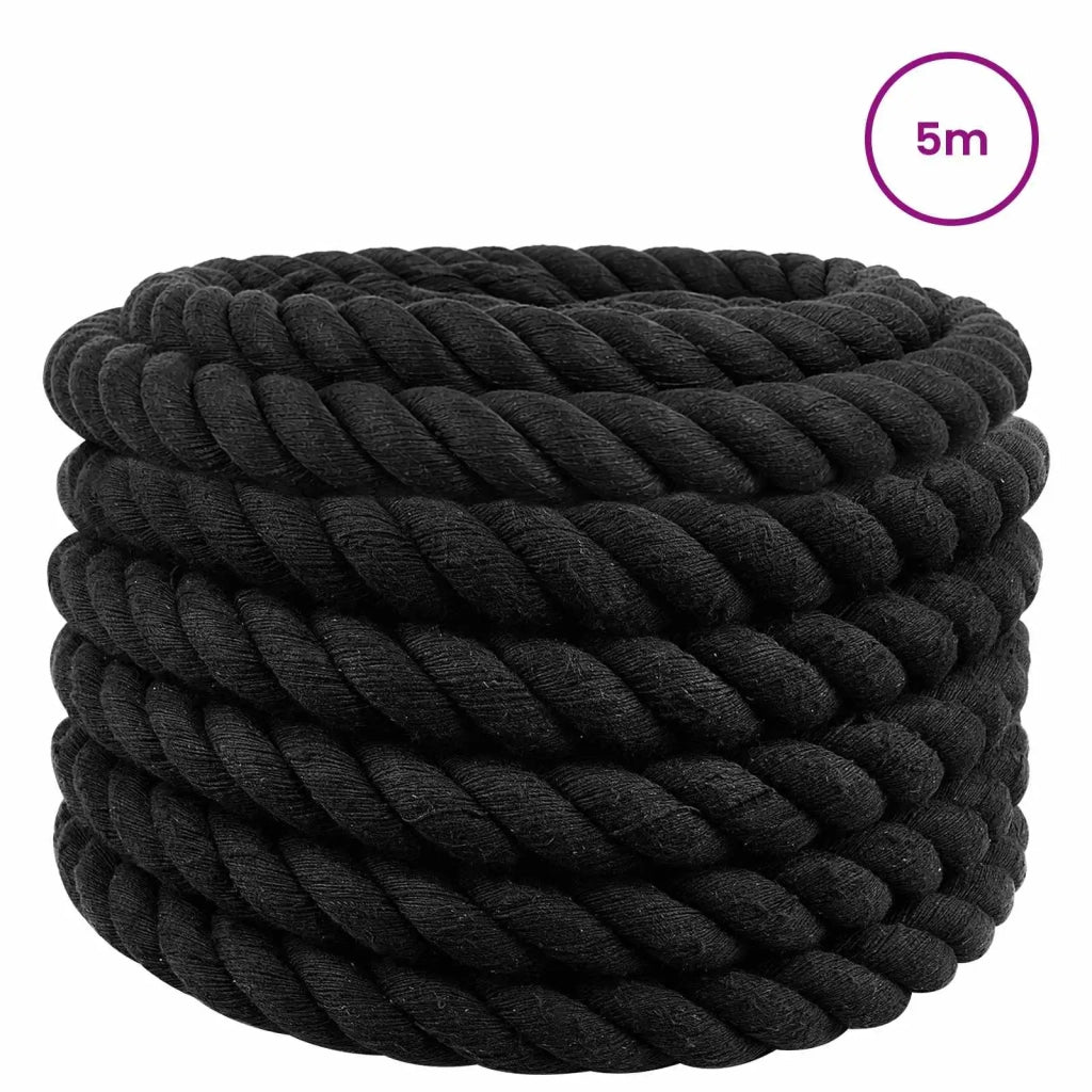 Corda di Cotone 36 mm 5 m Nero 100% Cotone 42011832