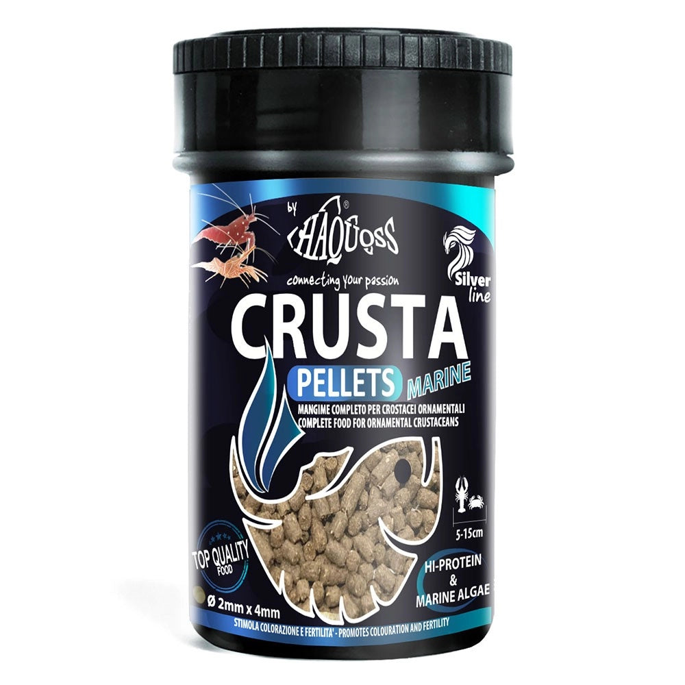 Haquoss Crusta Pellets Marine Ø2x4mm 100ml/50gr - pellets affondanti per crostacei d'acqua marina