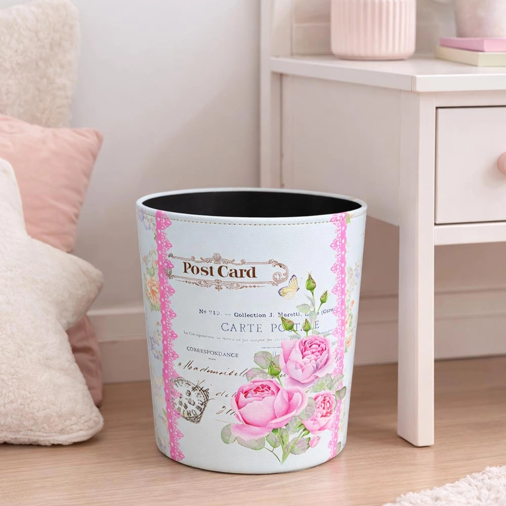 Vaso caspò cestino portapiante in plastica fantasia fiori rosa cm 27 x 20 x h 27