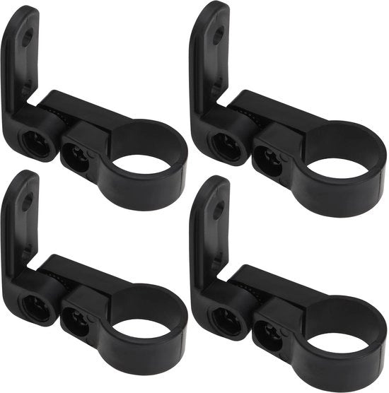 Riflettore per Bicicletta 4 in 1 - Riflettore Anteriore e Posteriore - Nero - Plastica - Fermo 22,2/25,4 mm - Impermeabile - Facile da Installare - Riflettore