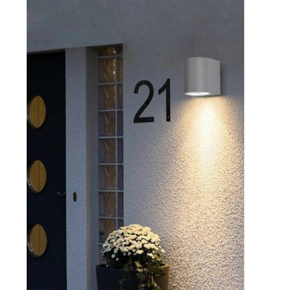 Trade Shop - Applique Moderno A Parete Per Esterno Lampada Giardino Faretto Gu10 Ip65 Es53 - Grigio
