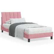 Letto con Materasso Hanko Rosa 90x190 cm in Velluto