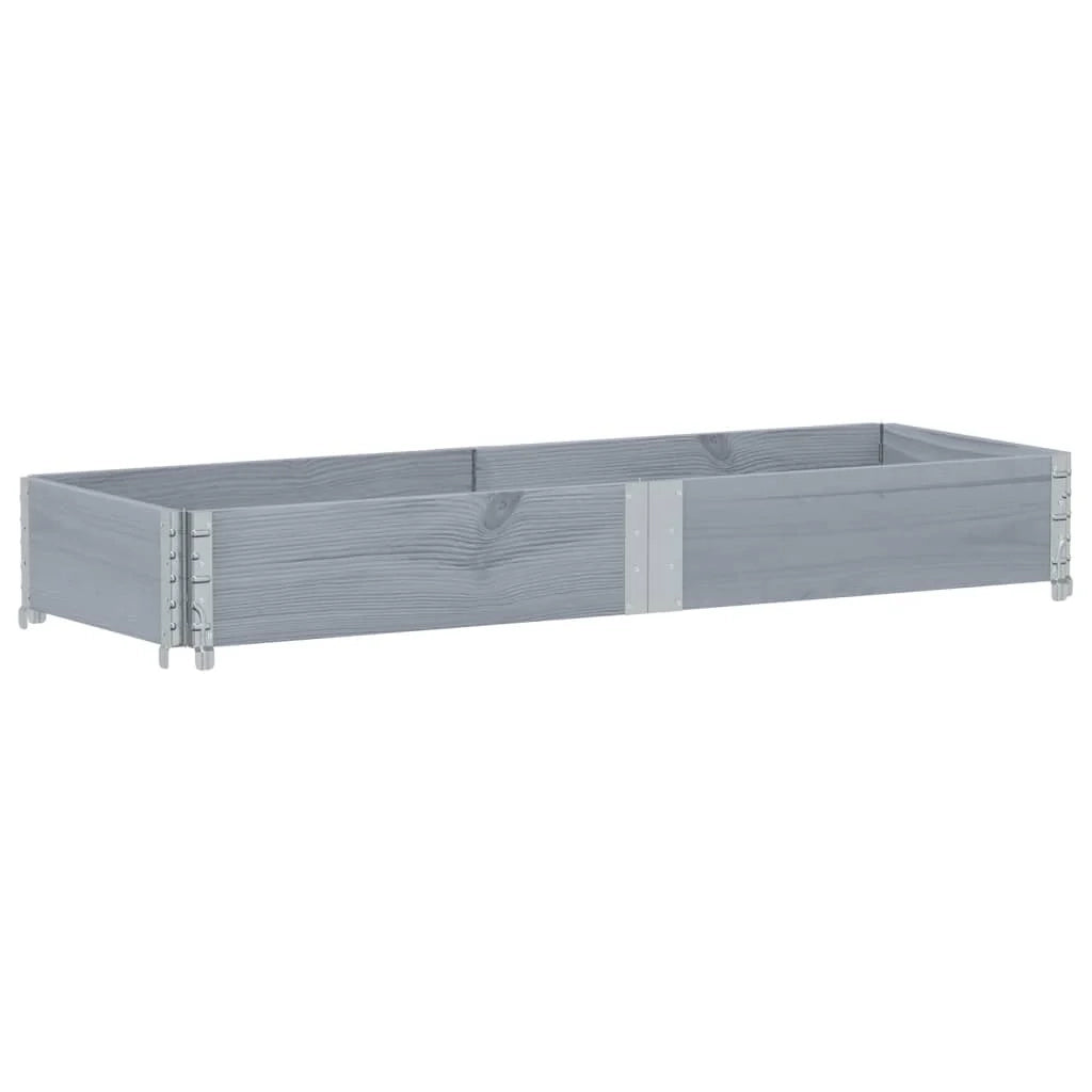 Fioriera rialzata per piante fiori terrazzo giardino 150 x 50 cm legno massello di pino grigio 02_0037433