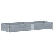 Fioriera rialzata per piante fiori terrazzo giardino 150 x 50 cm legno massello di pino grigio 02_0037433