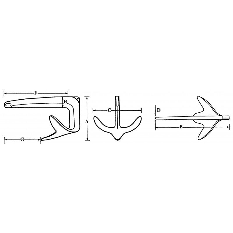 ANCORA TIPO BRUCE INOX 316 KG.5 BRUCE ANCHOR KG.30