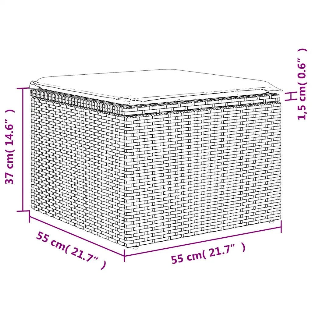 Set Divano da Giardino 8pz con Cuscini Grigio Chiaro Polyrattan 3222961