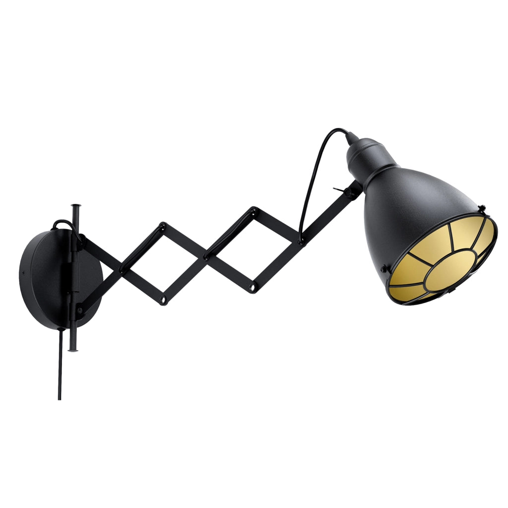 Applique Vintage Treburley Acciaio Nero 1 Luce E27
