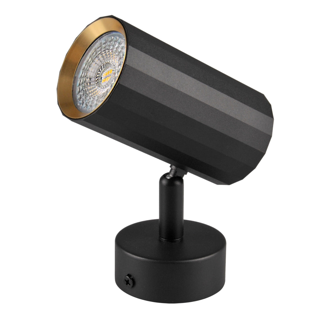 Applique/Plafoniera 1 luce NICEA nero-oro GU10 Polux