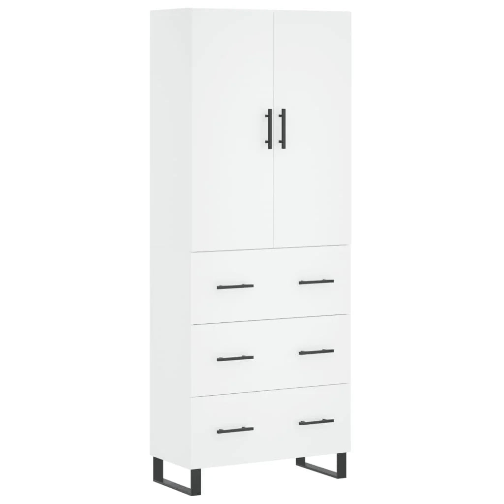 Buffet credenza cassettiera mobiletto mobile contenitore organizer cucina soggiorno salotto alto 69,5 x 34 x 180 cm legno ingegnerizzato bianco 02_0032615