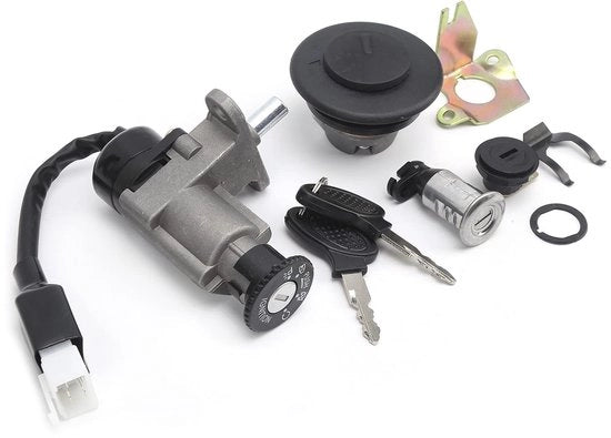 Contattori a 4 fili - Interruttore di contatto - Scooter 50cc/150cc - GY6/139QMB - Con chiavi - Metallo/ABS