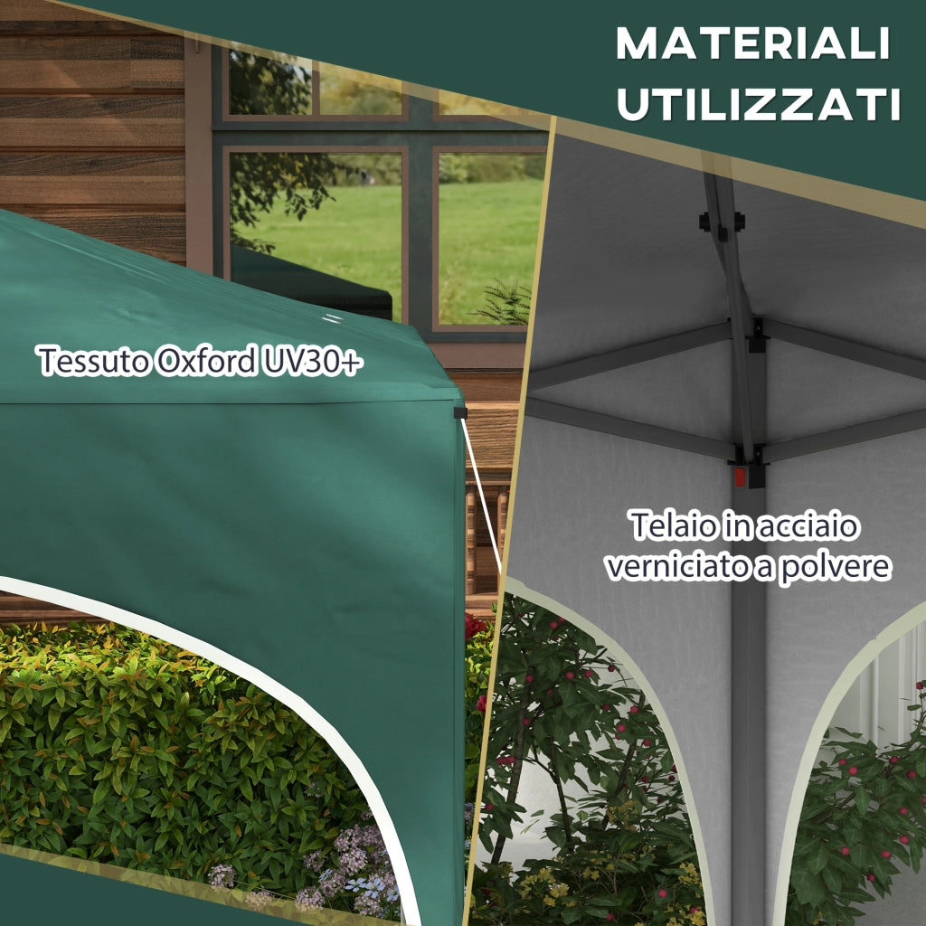 Gazebo da Giardino ¨C Minimal ¨C Verde, Metallo