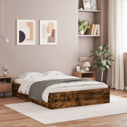 Giroletto con Cassetti-Struttura Letto con contenitore Rovere Fumo 120x190 cm Legno Multistrato 188739