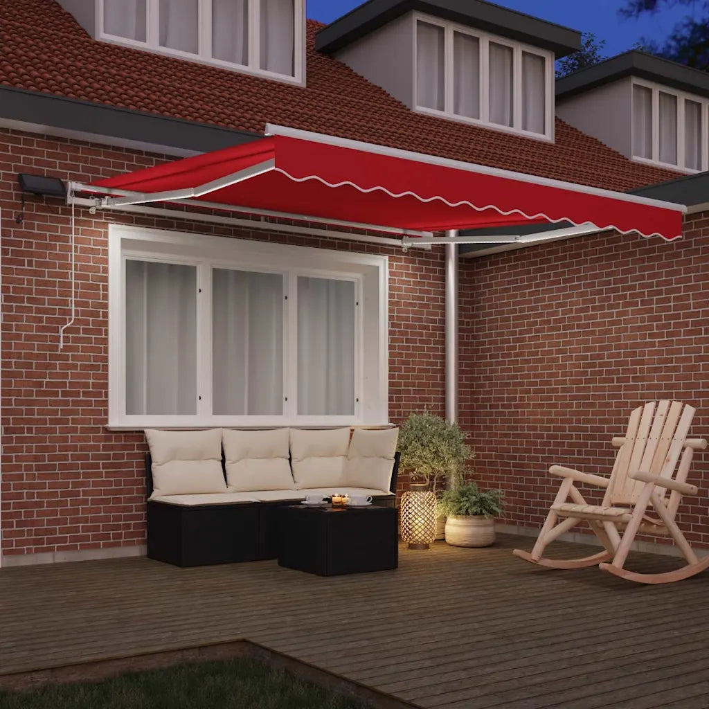 Tenda da Sole | Tenda Retrattile Rosso 300 x 250 cm Tessuto e acciaio