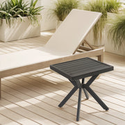 Tavolino da Esterno in Alluminio ¨C MINIMAL ¨C Quadrato, Marrone Scuro