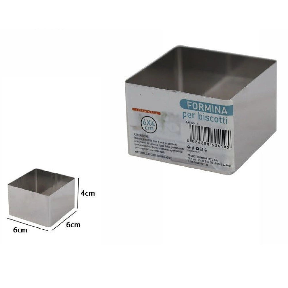 Trade Shop - Set 12 Pezzi Formina Stampi Per Dolci Torte Biscotti Quadrati 6 X 4 Cm 60410 -