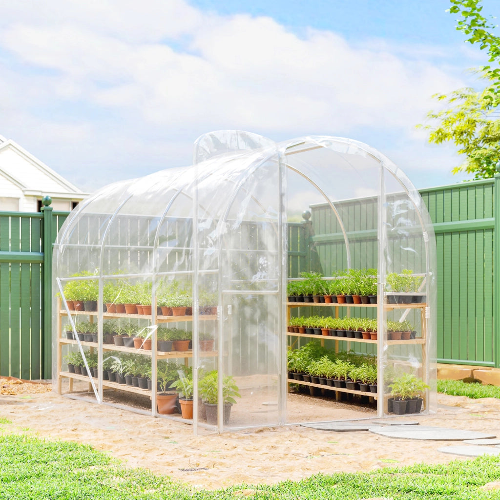 Serra a tunnel da giardino 3x2x2m ¨C Xylo ¨C 6m2 con porta e telo PE 150g/m2