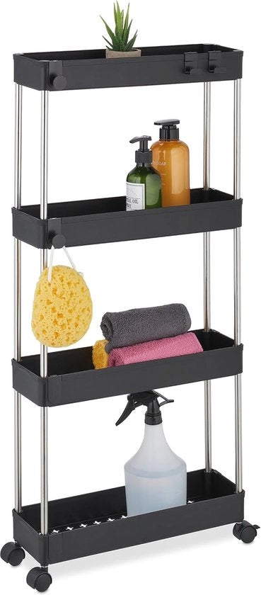 Trolley da Cucina con 4 Livelli per Cucina e Bagno, Spaziale e Mobili
