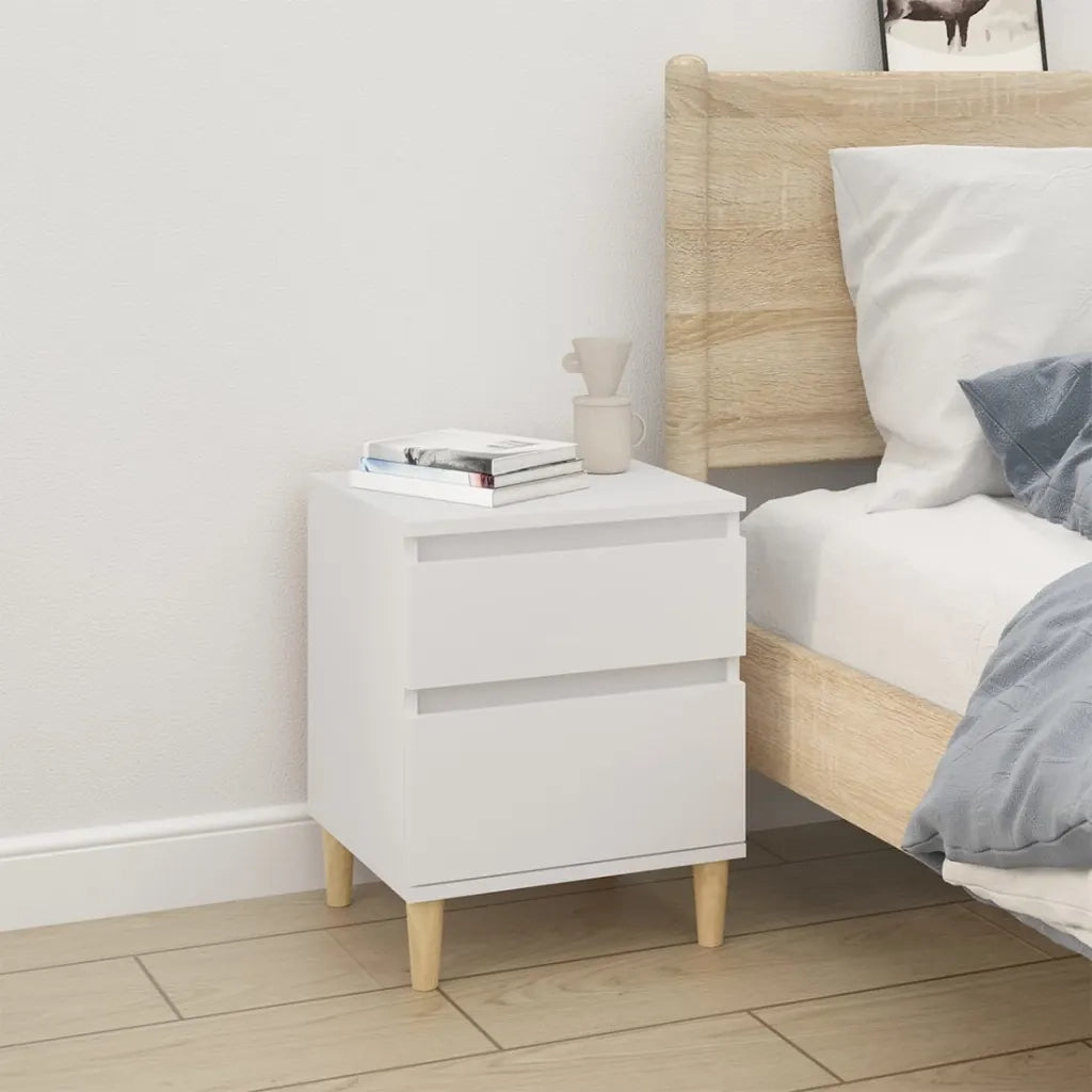 Set di 2 Comodini | Armadio da Notte | Mobiletto da notte in Bianco 40x35x50 cm